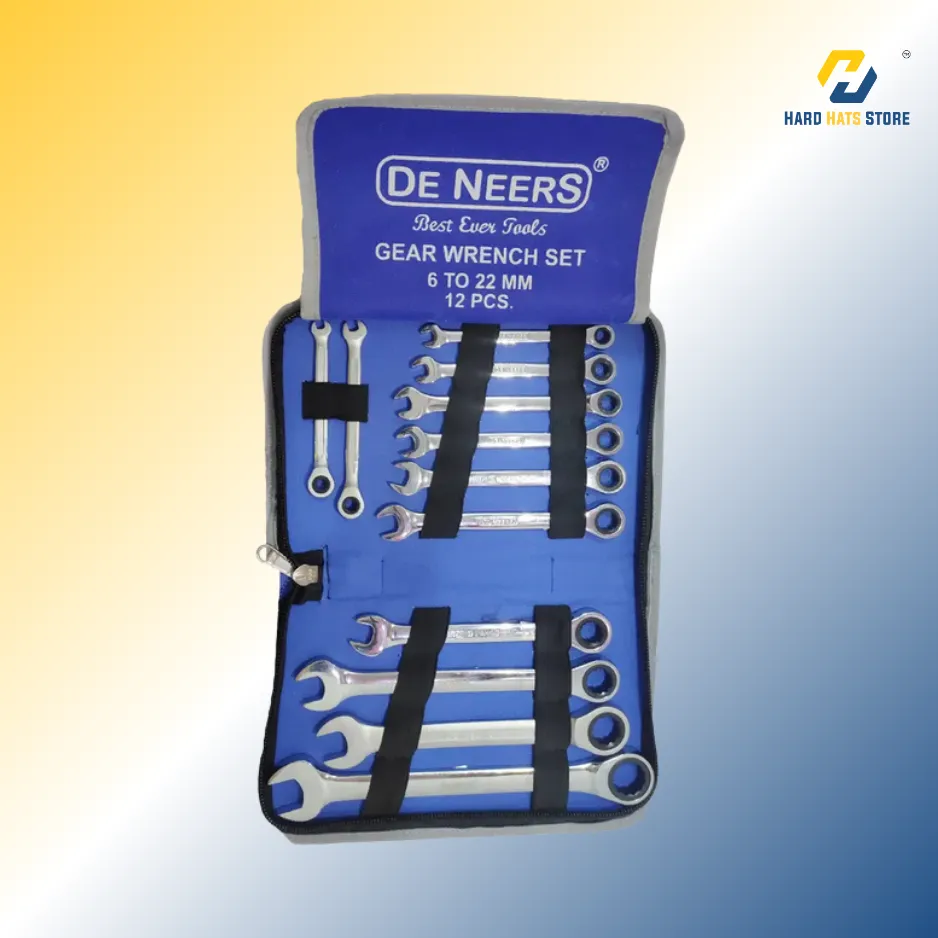 [GW-12M] De Neers Gear Wrench Set 6-22mm (Pouch Pack) 12 pcs