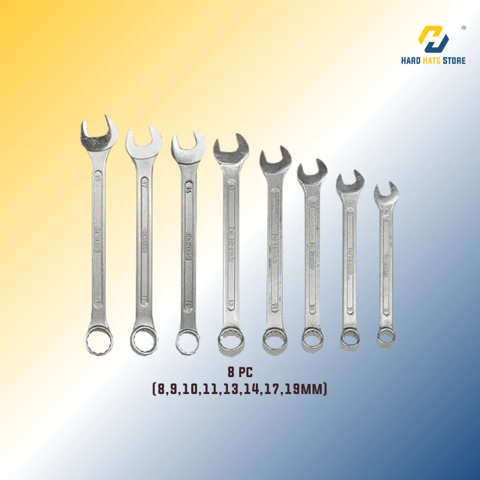 [14-8M] De Neers Combination Ring & Open End Spanners Set 8 pcs