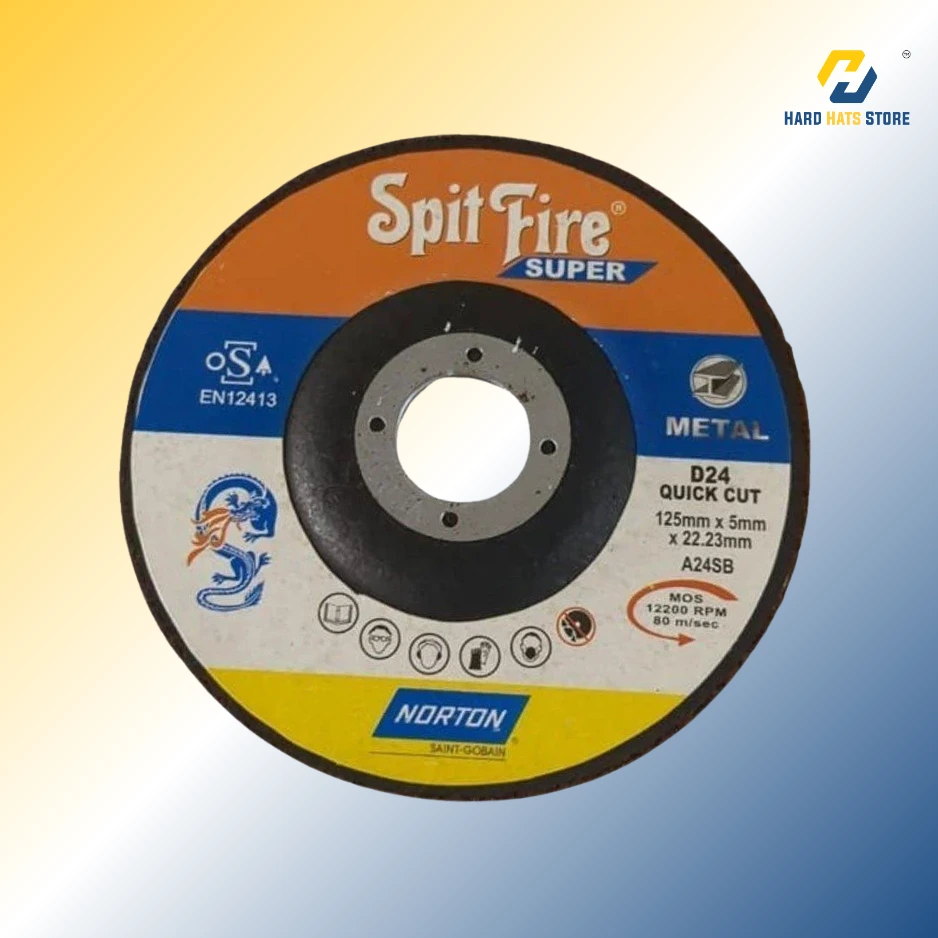 [D24] Norton Spit Fire Quick Cut 27/A 125 x 5 x 22.23 Grinding Discs - D24